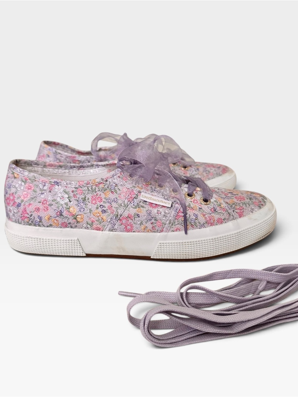 Superga x LoveShackFancy Whimsy Tulle Floral Sneakers Size 41 9.5